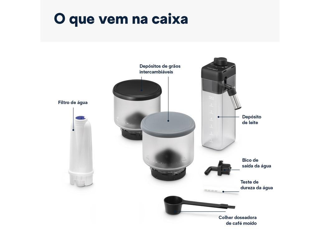 MÁQUINA DE CAFÉ AUTOMÁTICA DELONGHI RIVELIA LATTE CREMA EXAM440.55.B PRETO