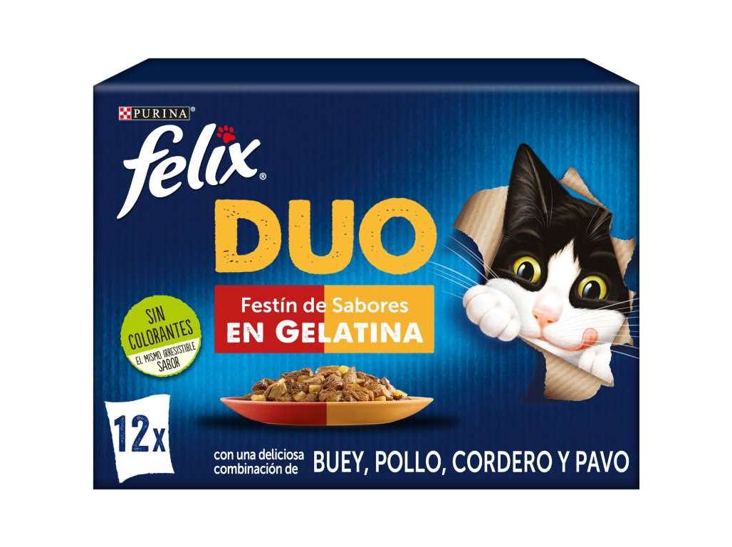 COMIDA HÚMIDA PARA GATO FELIX FANTASTIC DUO 12X85G