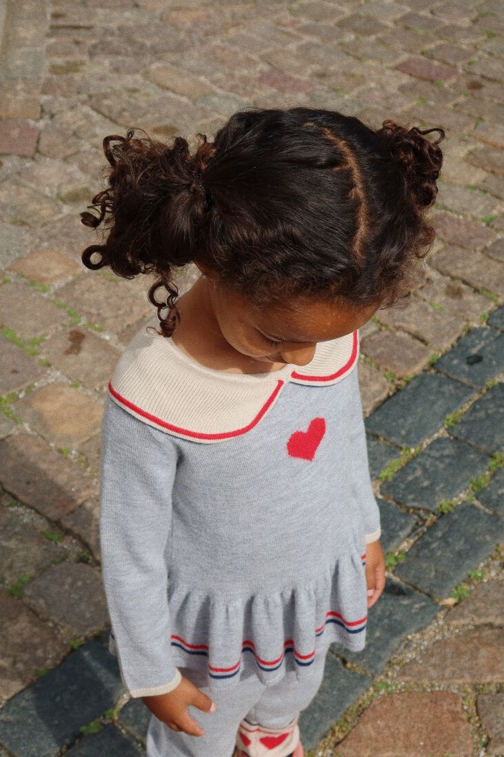 KONGES SLOJD grijze konges slojd trui maxime knit collar blouse