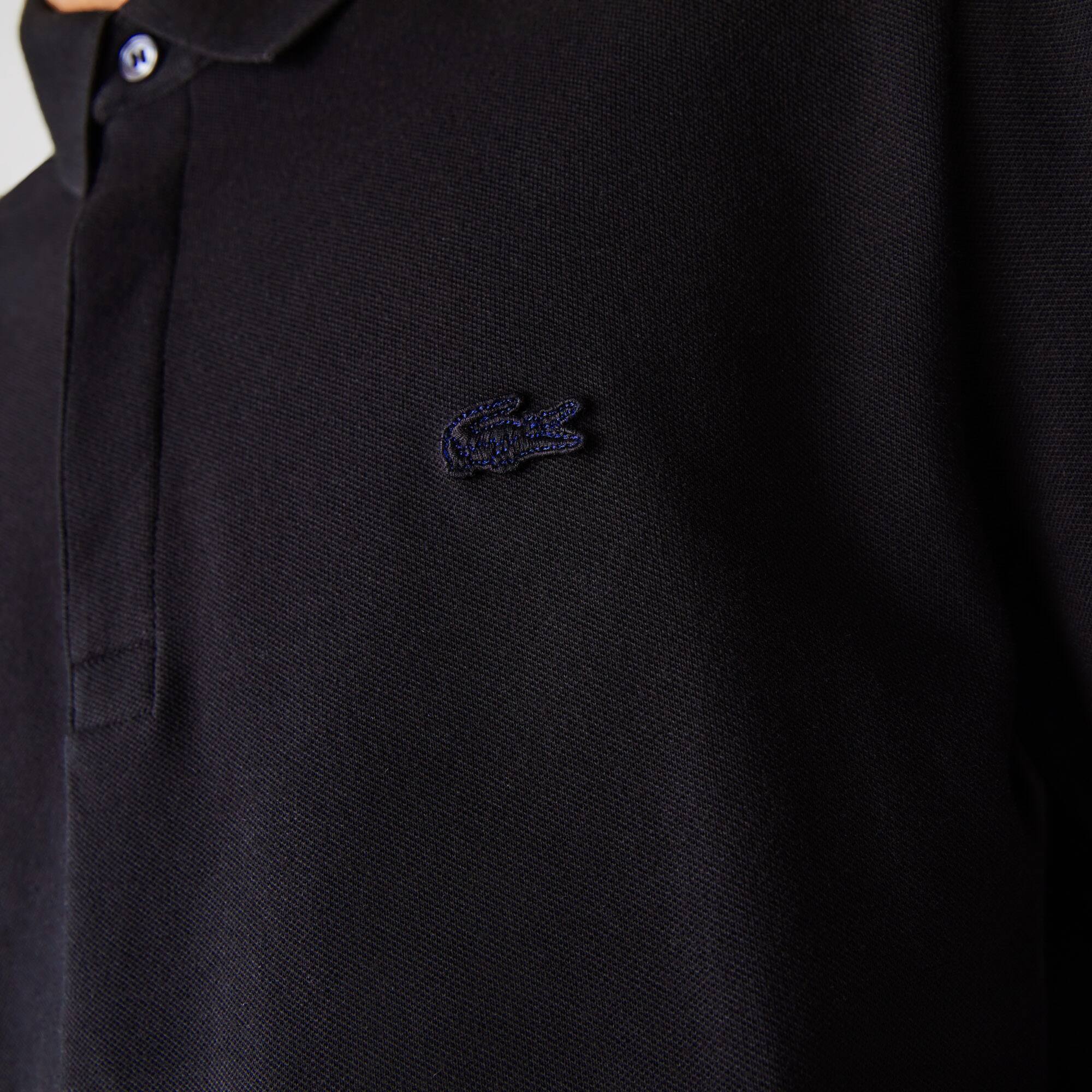 Smart Paris Langarm-Poloshirt aus Baumwoll-Piqué Lange Ärmel - Schwarz - Lacoste - Herren