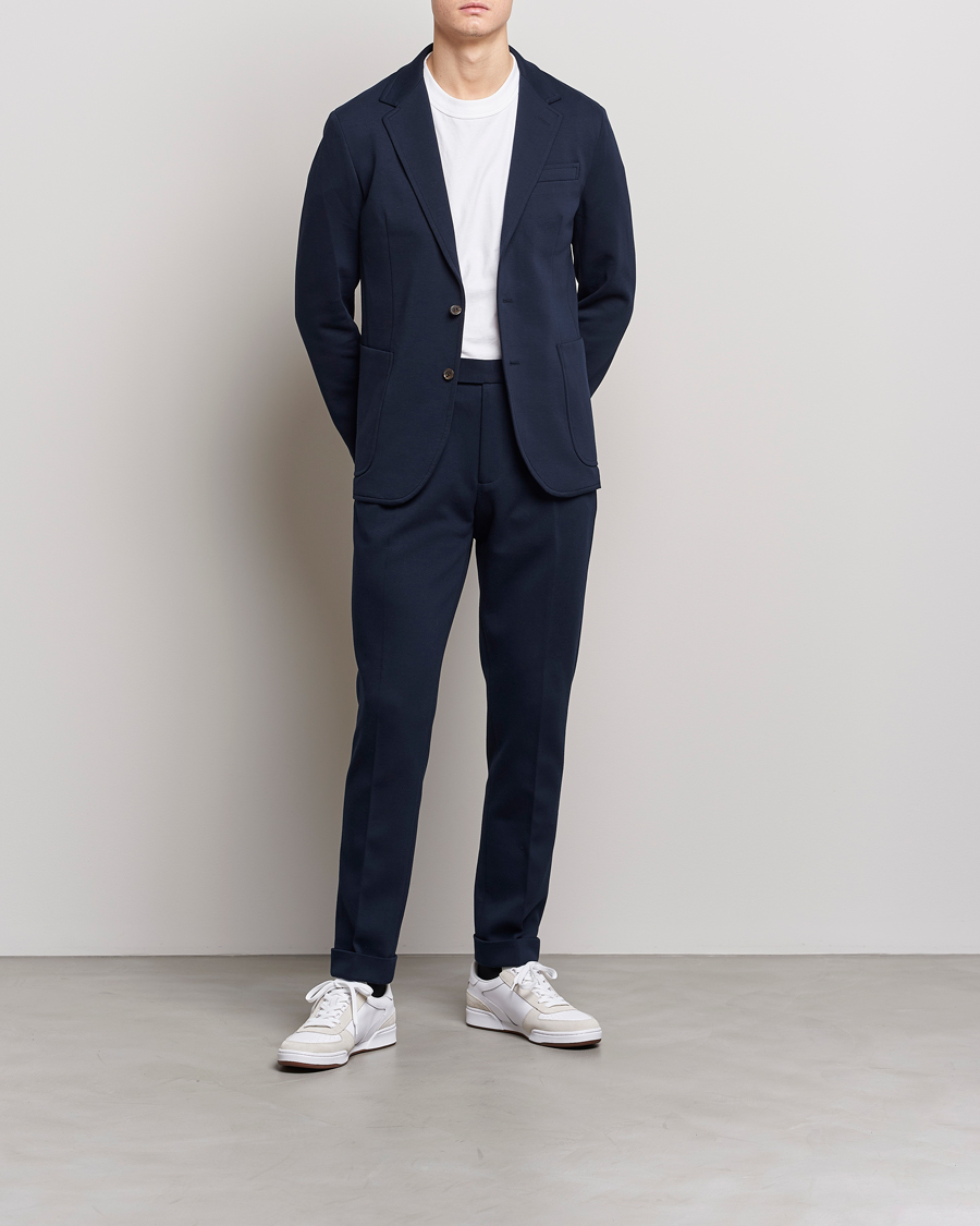 Polo Ralph Lauren Double Knit Jersey Blazer Aviator Navy