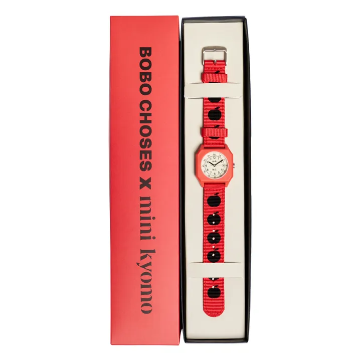 Mini Kyomo Collaboration Bobo Choses x Mini Kyomo - Montre Nylon Recyclé Pomme | Rouge