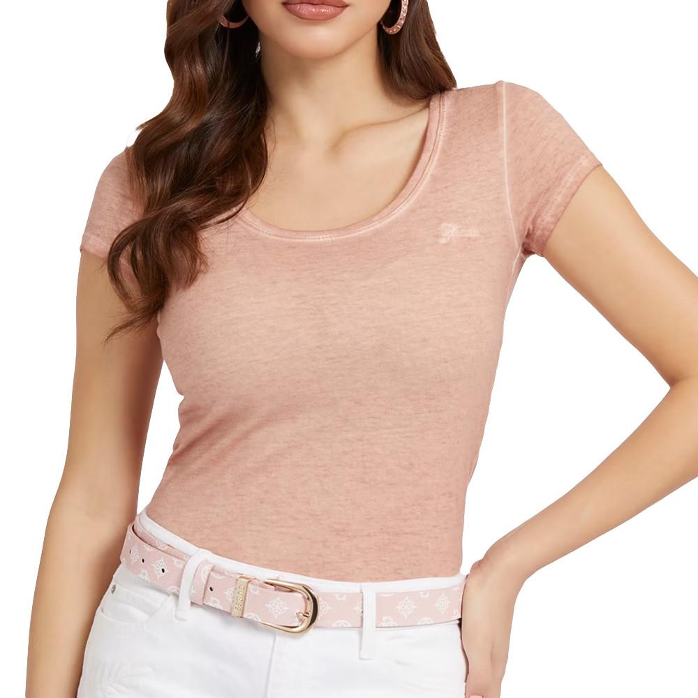 Guess T-shirt Rose Clair Femme Guess Script