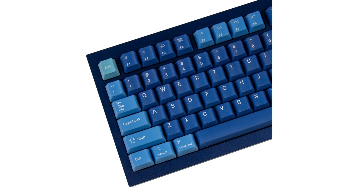 KeychronOEM Dye-Sub PBT Full Keycap-Set - Ocean keycaps  (Donkerblauw/lichtblauw, 137 Stuks, US-Layout (ANSI))