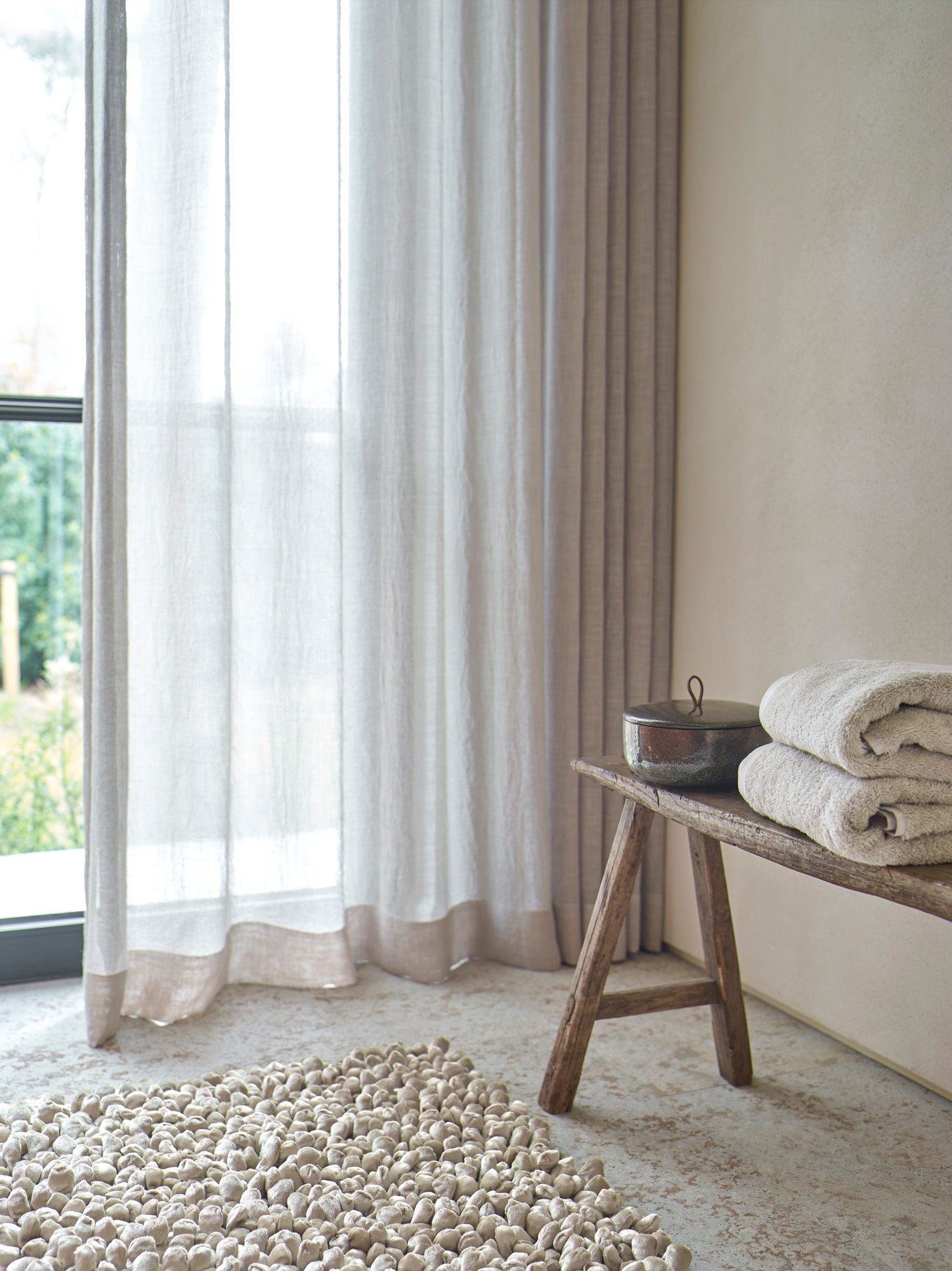 Rocca Badmat Linen | 60 x 100 cm | Beige | Katoen | Polyester