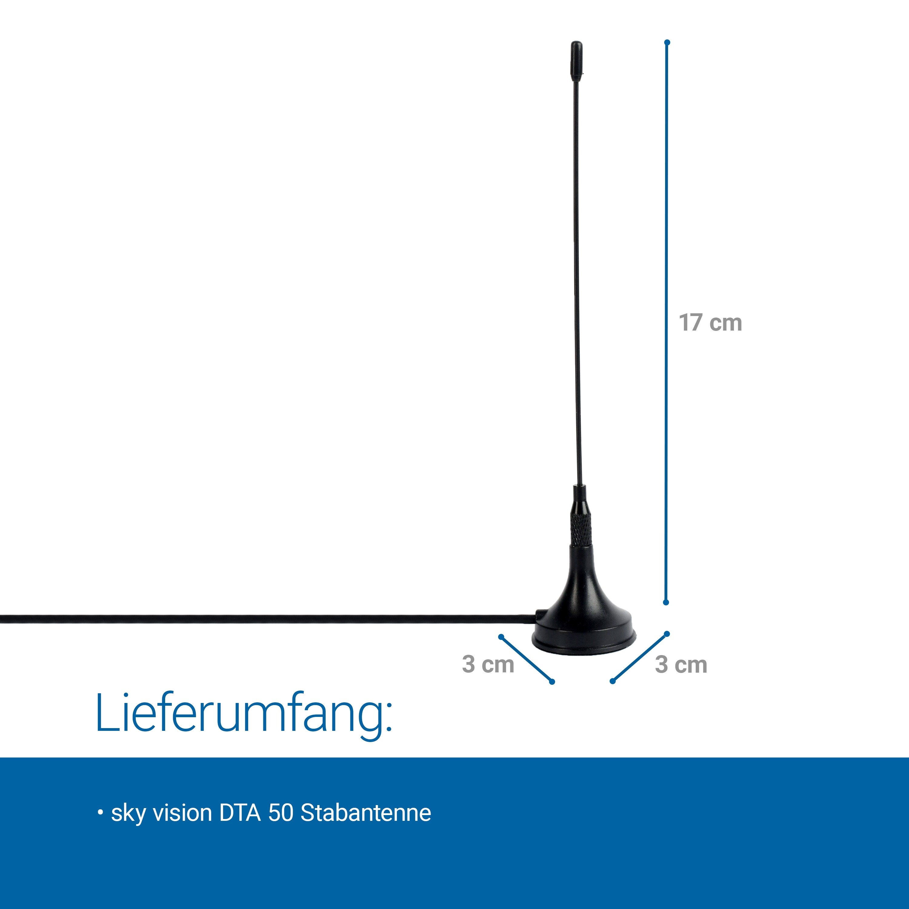 sky vision DTA 50 DVB-T/T2 / DAB+ Antenne, Zimmerantenne, Innenbereich