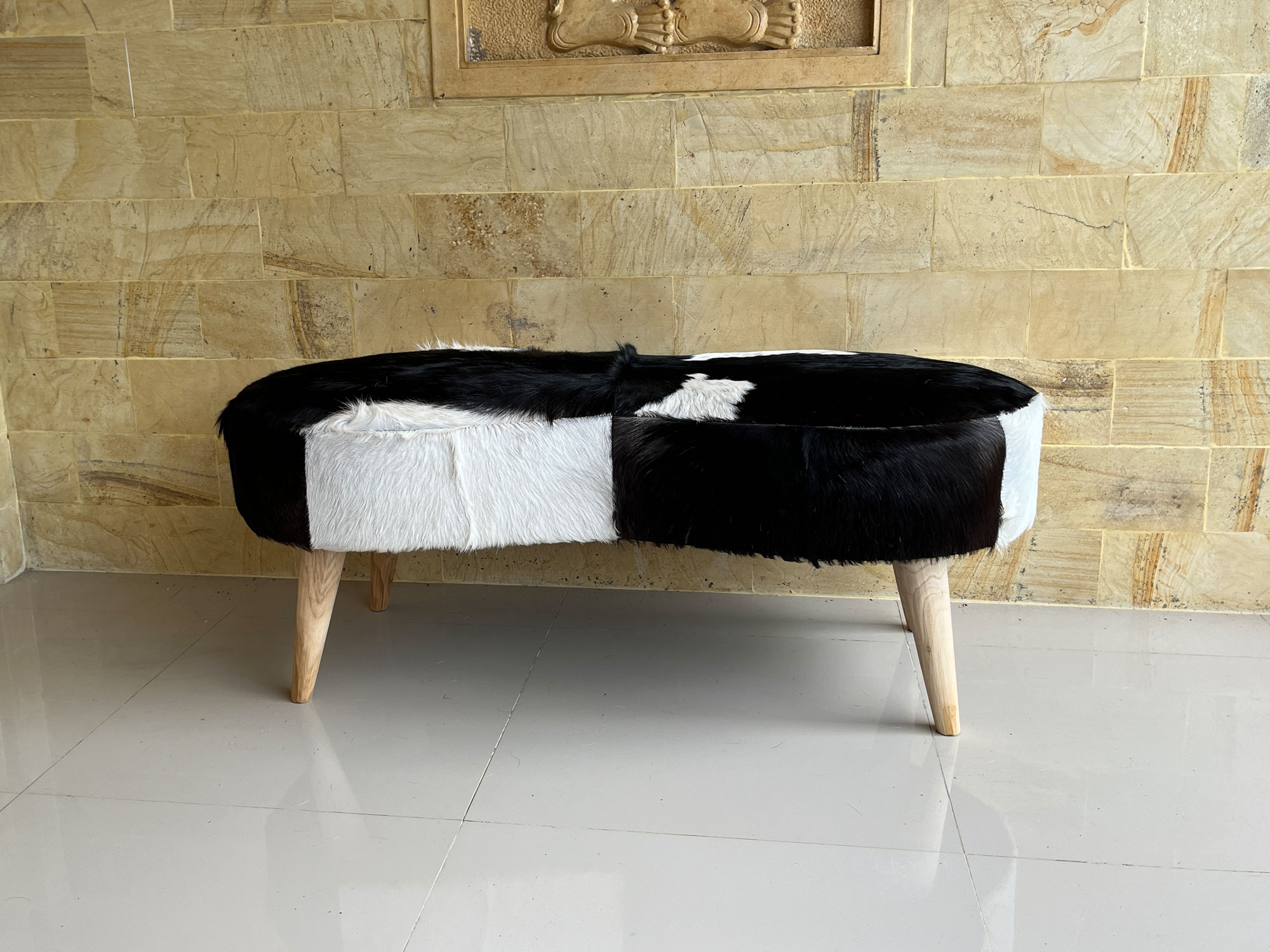 Fell-Bank 'Leso', B 122 cm, H 47 cm, L 55 cm von fischer's lagerhaus