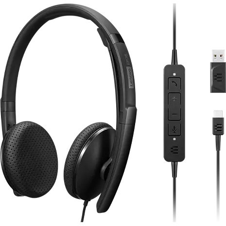 Lenovo 4XD1M39028 casque Avec fil Arceau USB Type-C Noir