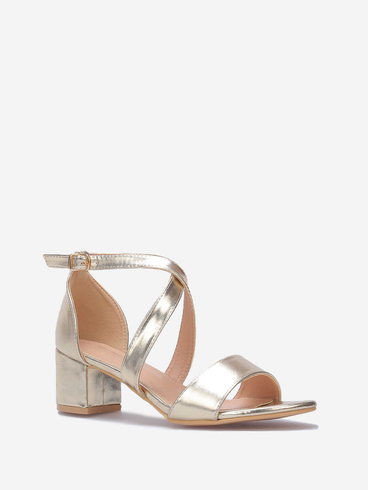 Sandales à brides croisées grandes tailles- Doré