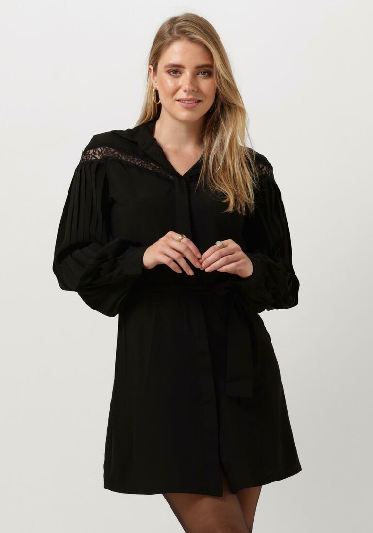 LIU JO zwarte liu jo mini jurk abito camicia lace e plisse