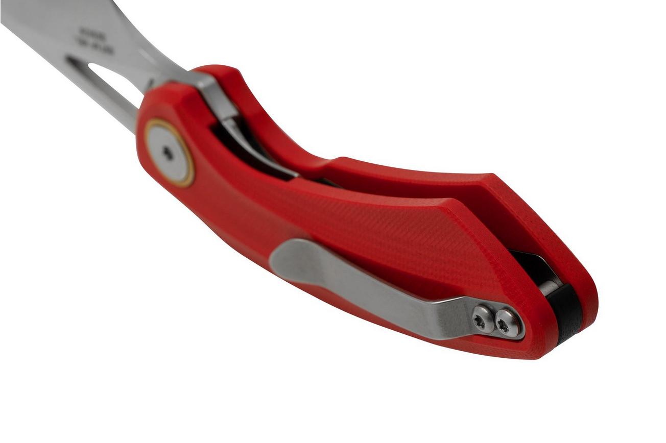 Bestech Bihai Stonewashed Satin, Red G10 BG53C-1 zakmes, Ostap Hel design