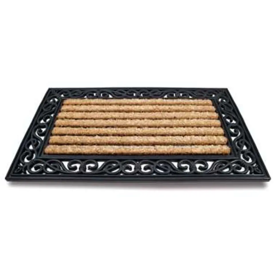 Sorx Deurmat - kokos en PVC - klassiek - bruin - 75 x 45 cm