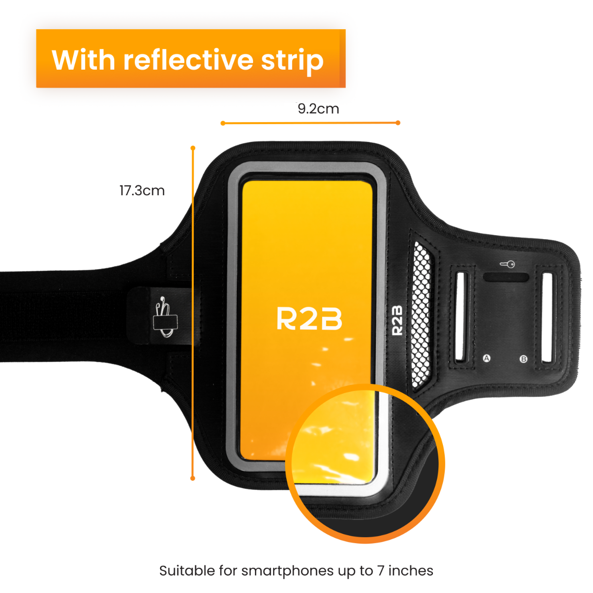R2B Waterdichte Hardloop Telefoonhouder Sportarmband 6,5inch