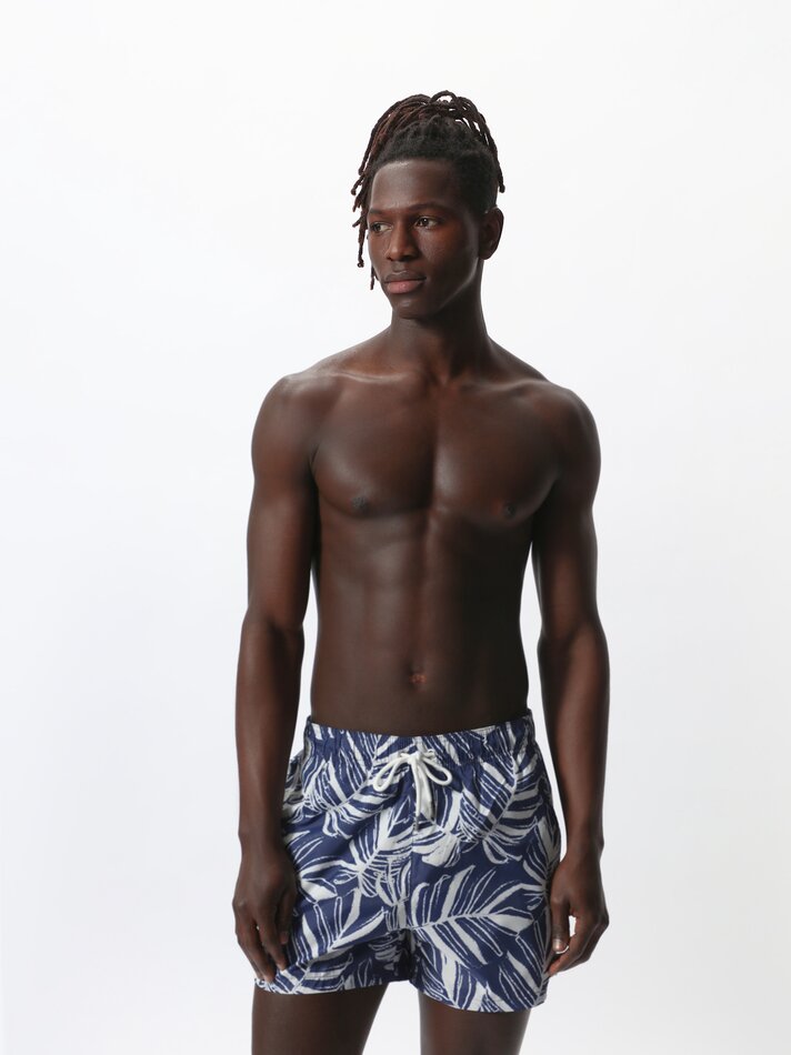 Maiô estampado - Azul-marinho