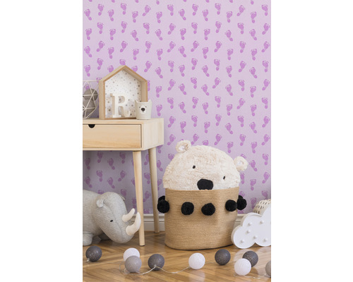 Vliesbehang 35863-3 Little Stars voetjes roze