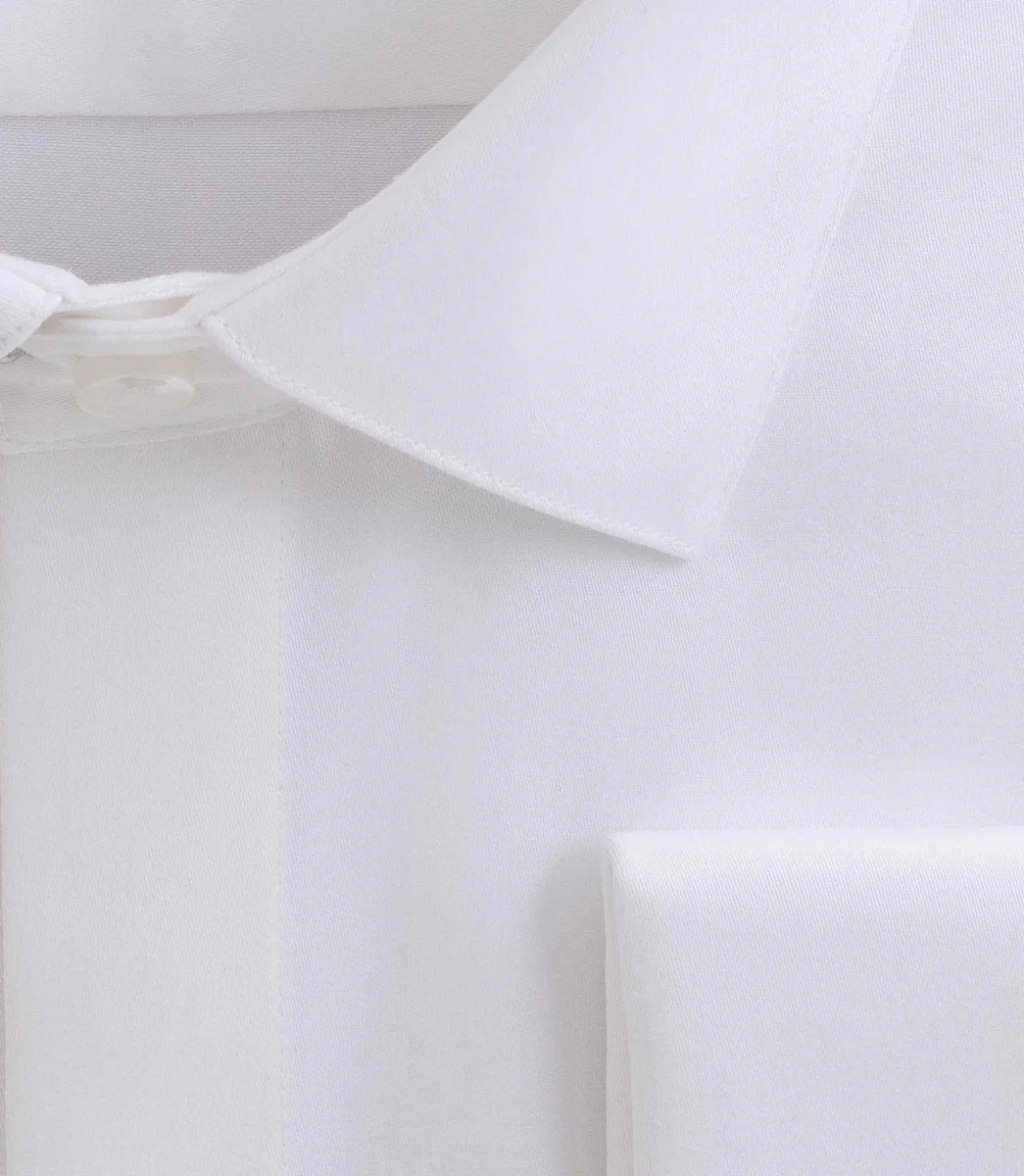 Chemise en satin stretch blanc 