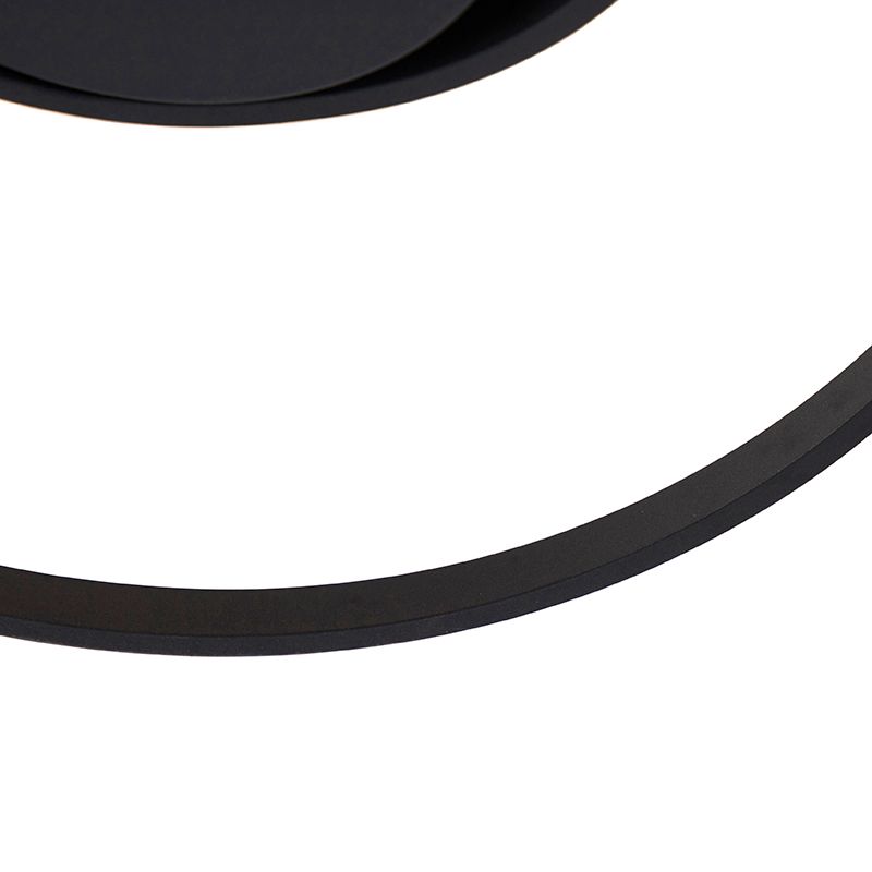 Design plafonnière zwart incl. LED 3-staps dimbaar - Krula