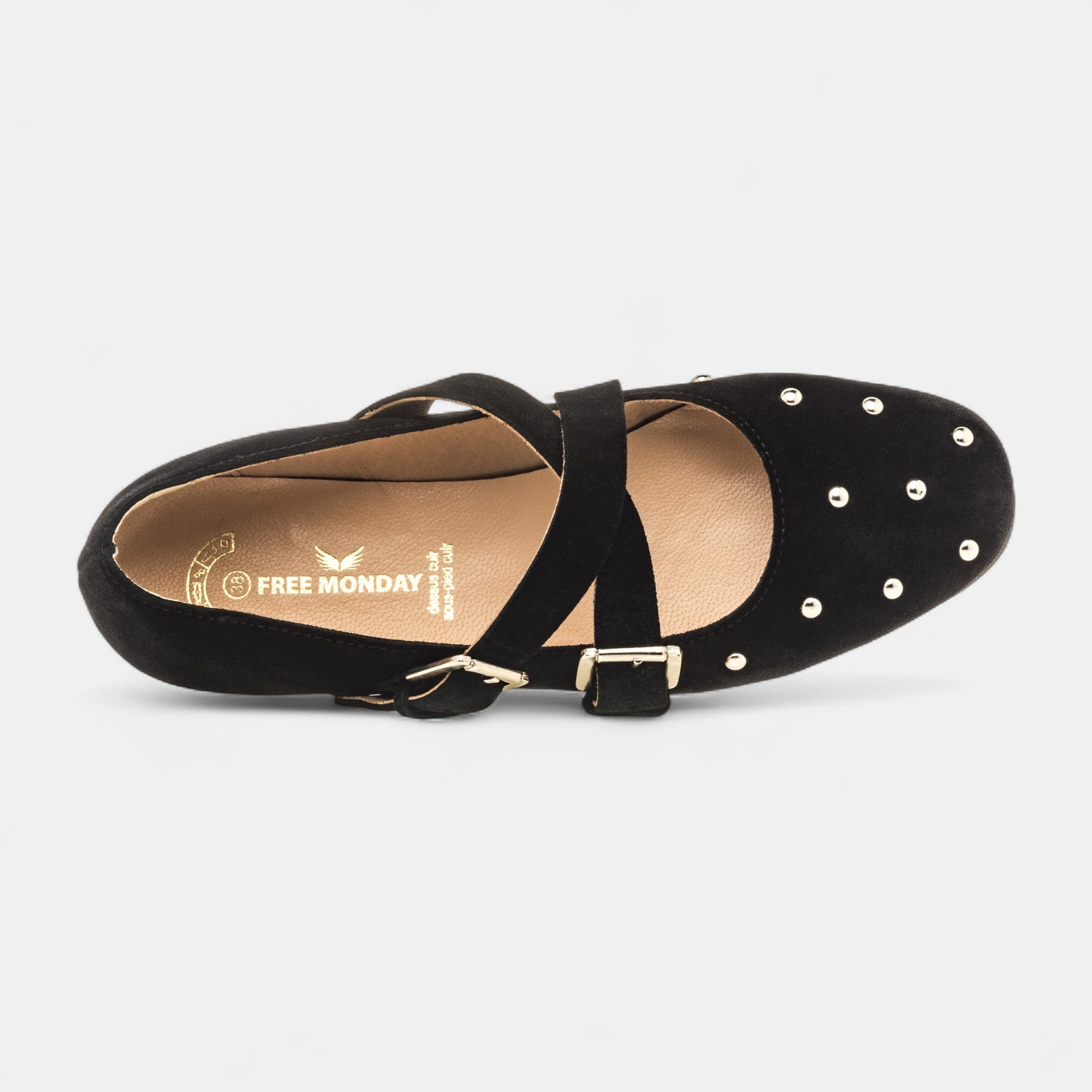 Ballerines Femme en cuir noir
