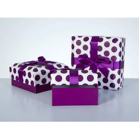 Amsinck & Sell Geschenkbox Punkte, lila, 3-teilig