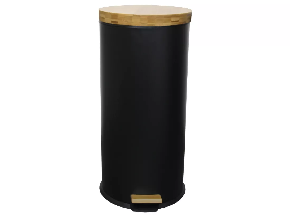 Poubelle de cuisine à pédale FOREST Noir Acier inoxydable 30 L