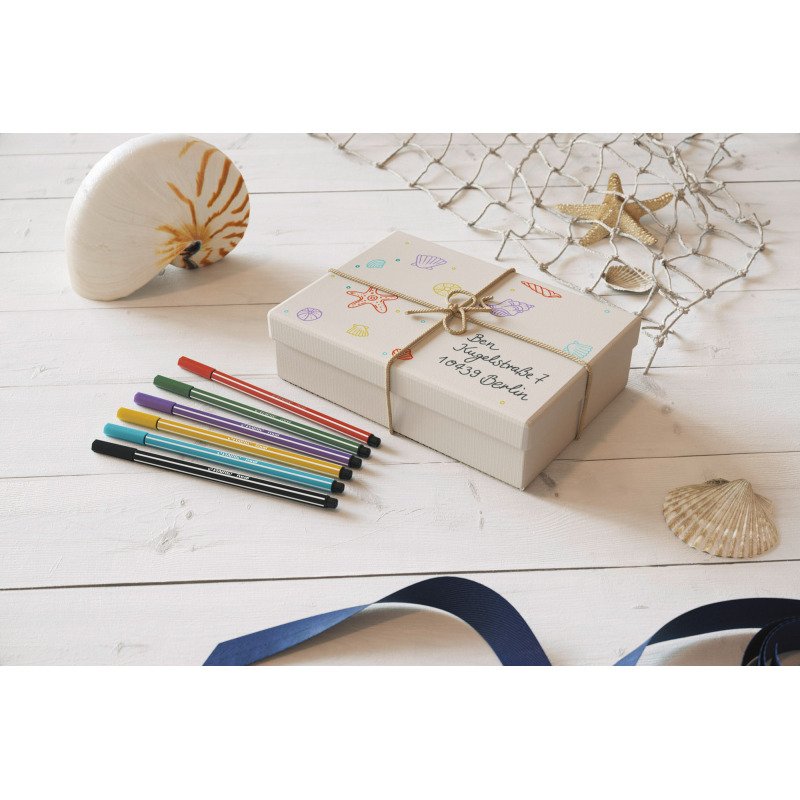 Feutre Stabilo Pen 68 Arty couleurs assorties pointe ogive 1 mm - Boîte de 20