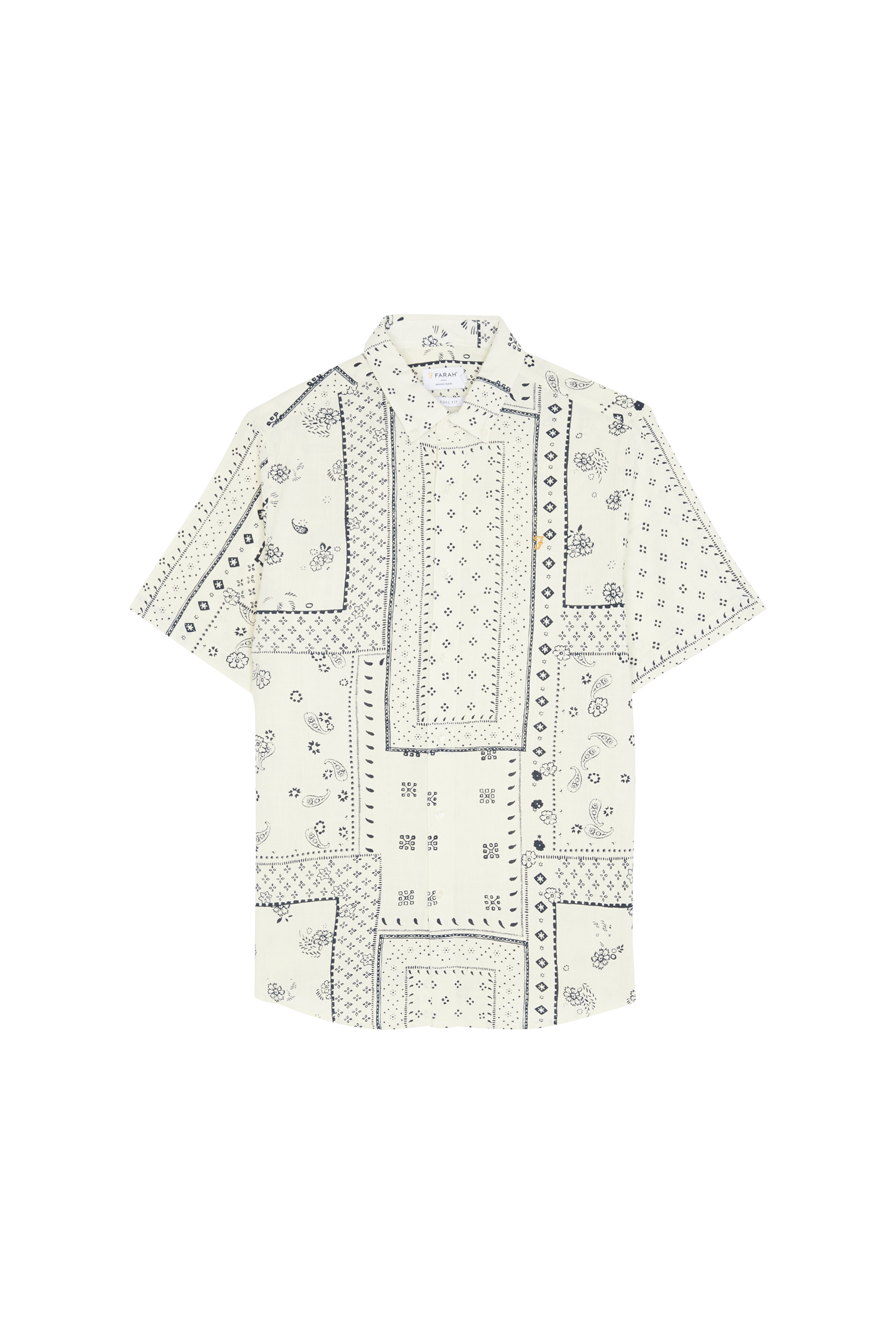 FARAH Chemise BREWER CHECK LS B Beige