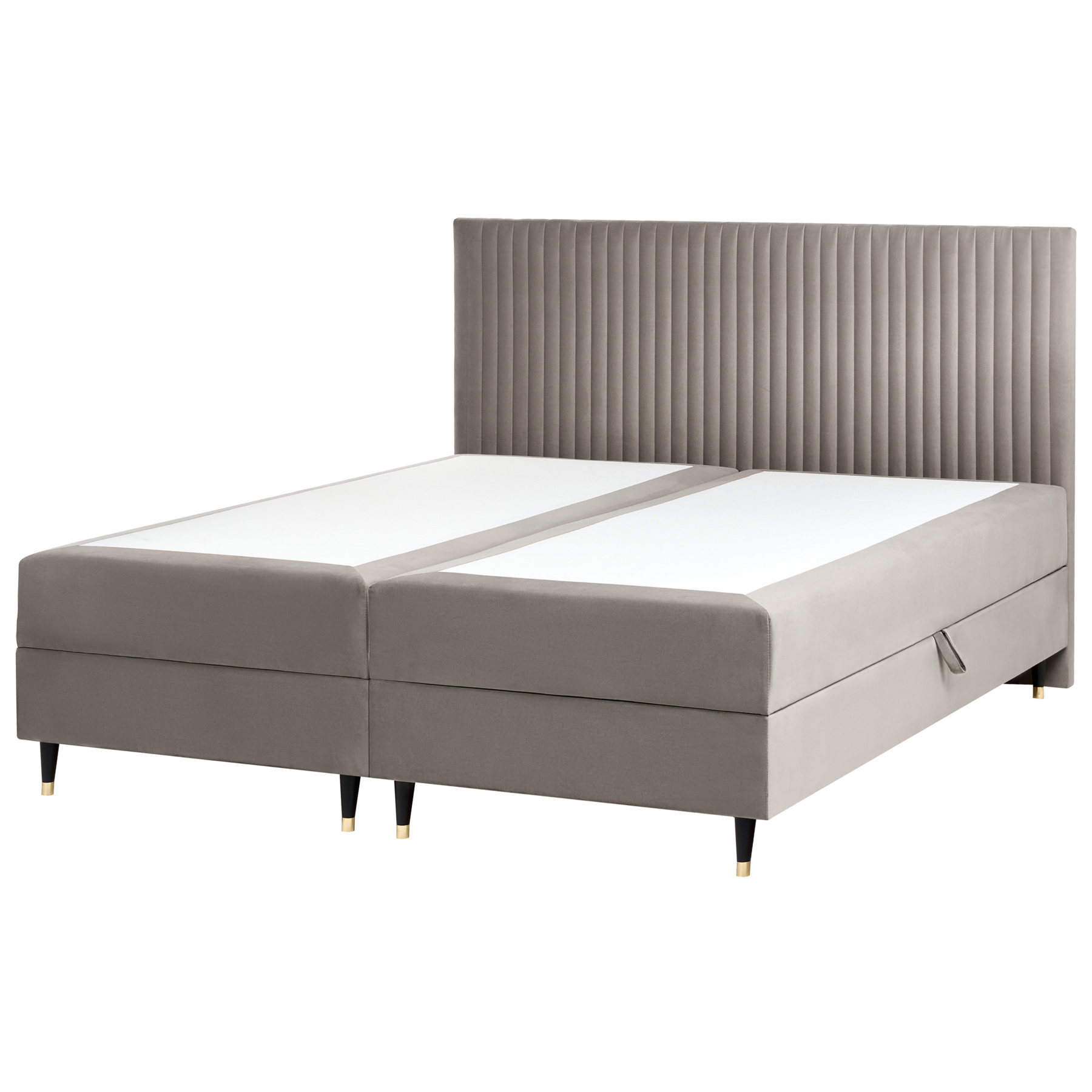 Beliani - DAME - Boxspringbed - Taupe - 180 x 200 cm - Fluweel