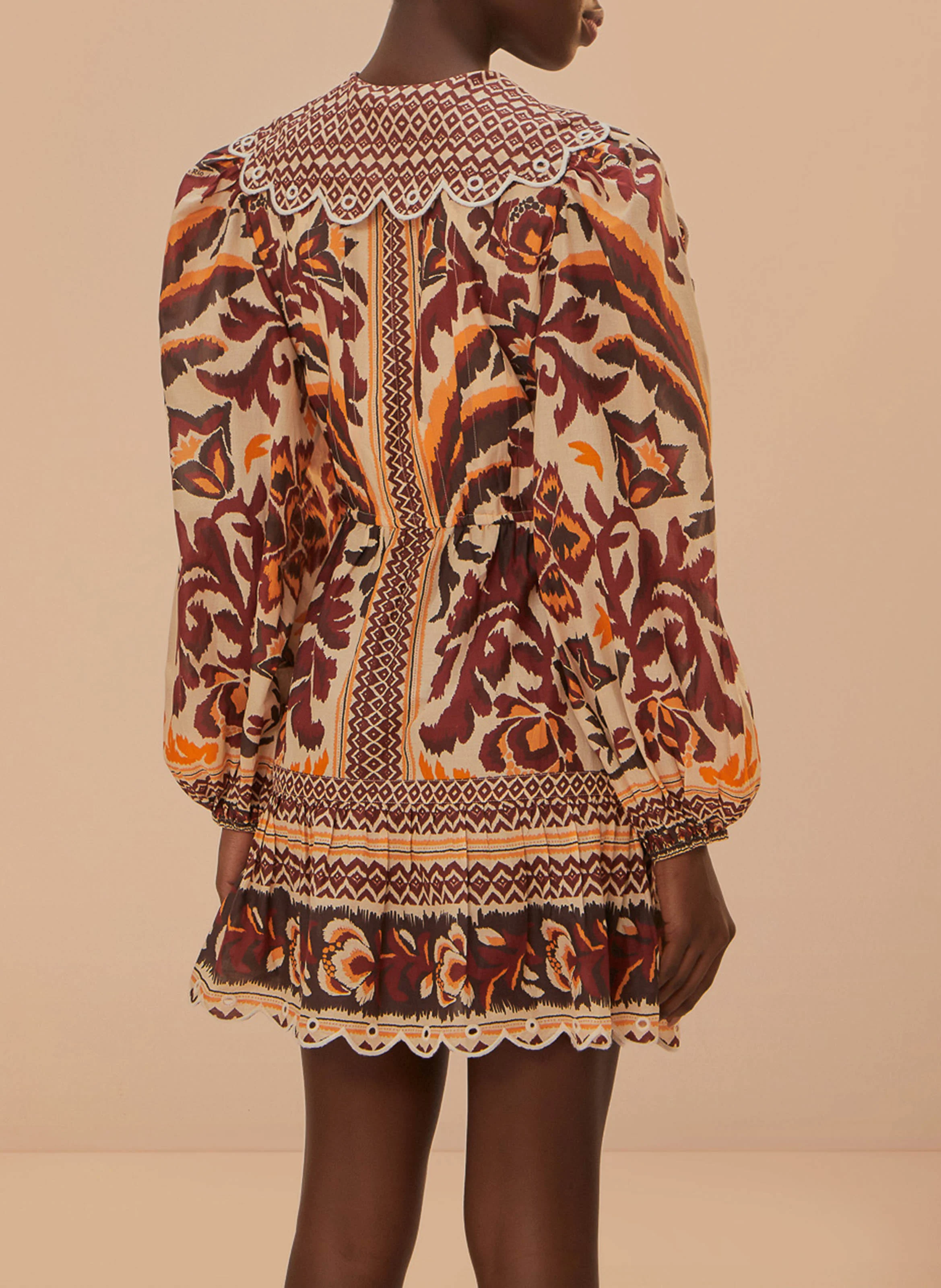 Robe courte en coton imprimé | Multicolore