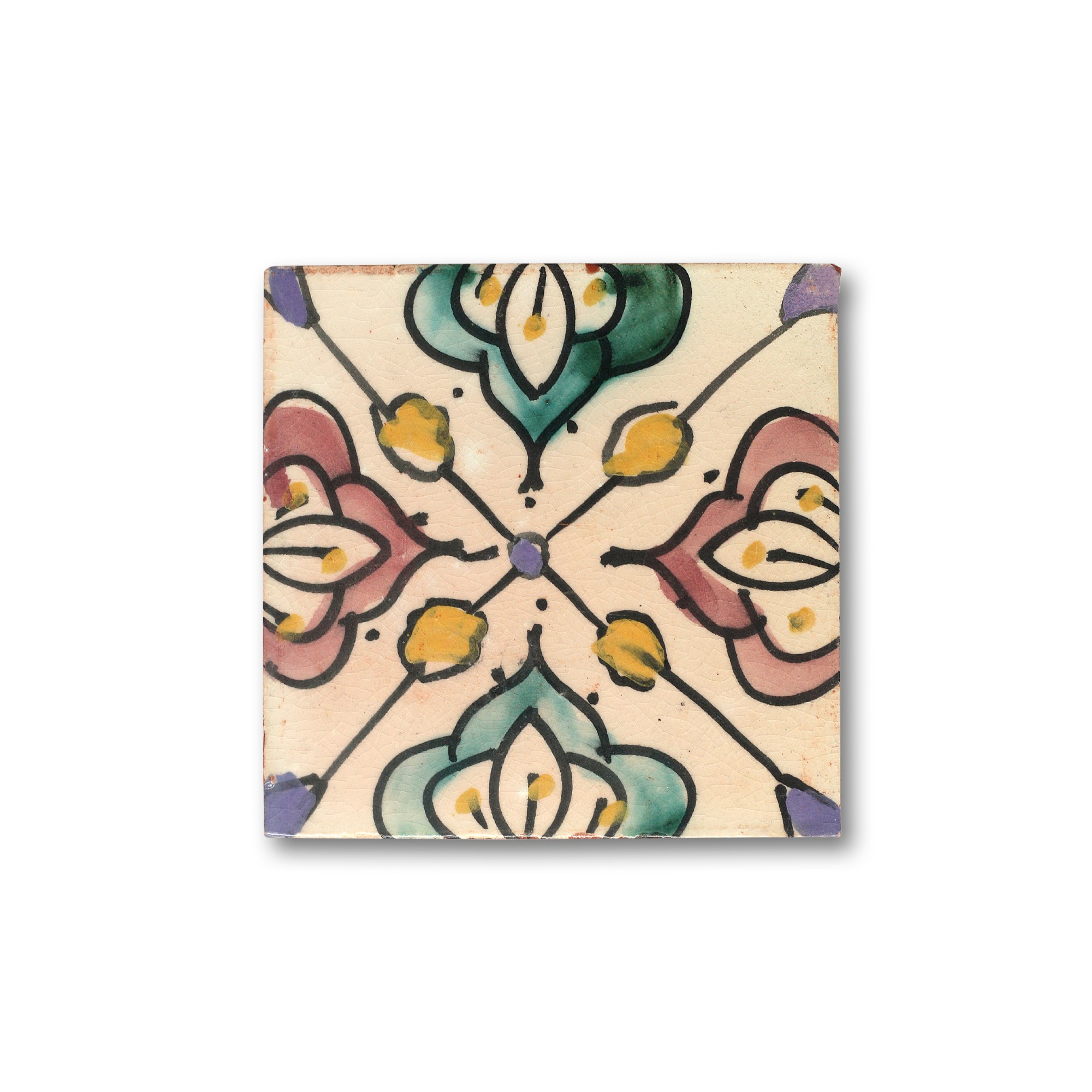 Kachel 'Souiria', multicolor, T 10 cm, B 10 cm, H 1 cm von fischer's lagerhaus