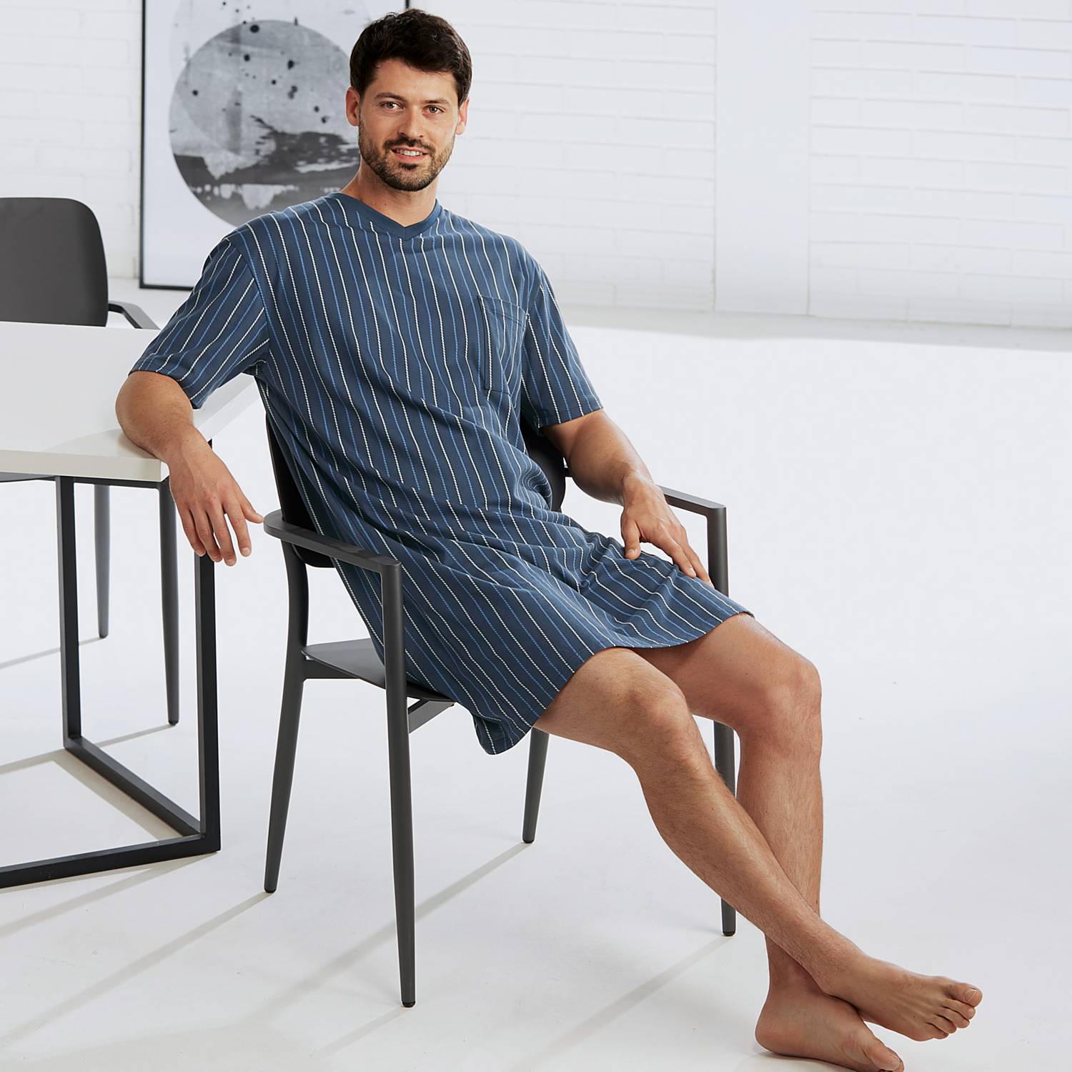Erwin Müller Single-Jersey Herren-Nachthemd