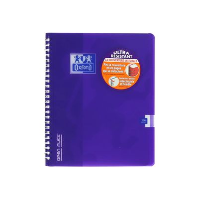 Oxford Openflex - Cahier polypro à spirale 17 x 22 cm - 100 pages - grands carreaux (Seyes) - disponible dans différentes couleurs