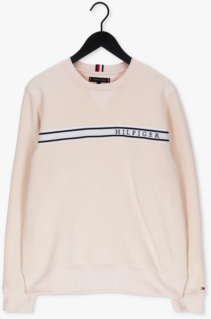TOMMY HILFIGER creme tommy hilfiger sweater taped hilfiger crewneck