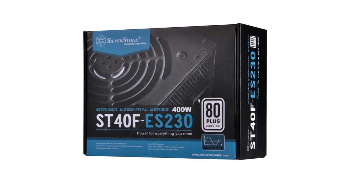 SilverStoneStrider Essential ST40F-ES230 400 watt voeding   (Zwart, 2x PCIe)