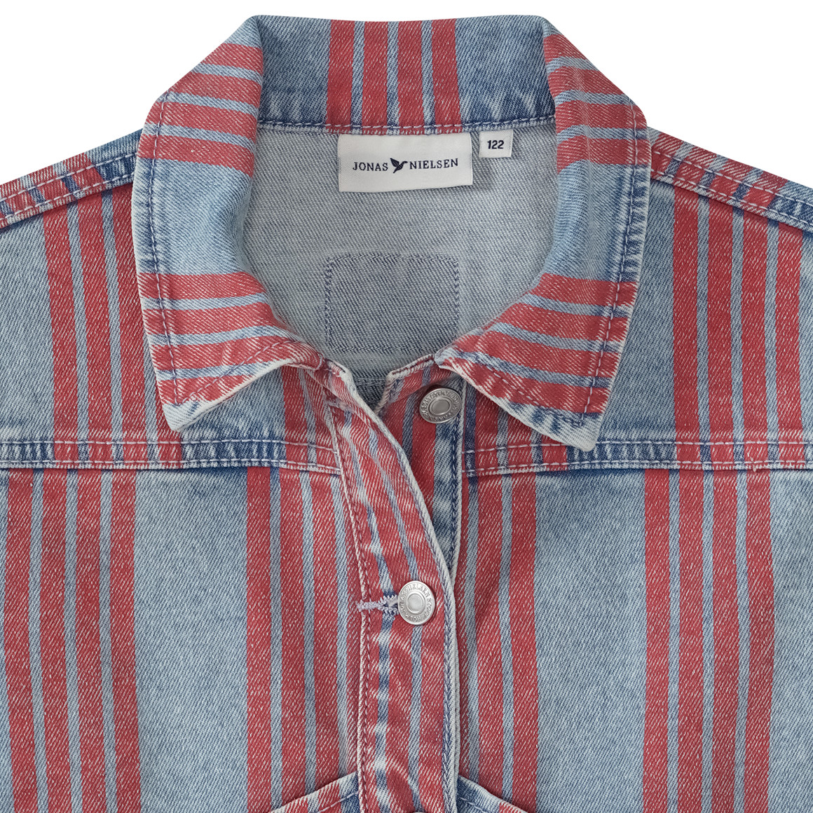Jonas Nielsen Mädchen Jeansweste mit Streifen-Allover hellblau
