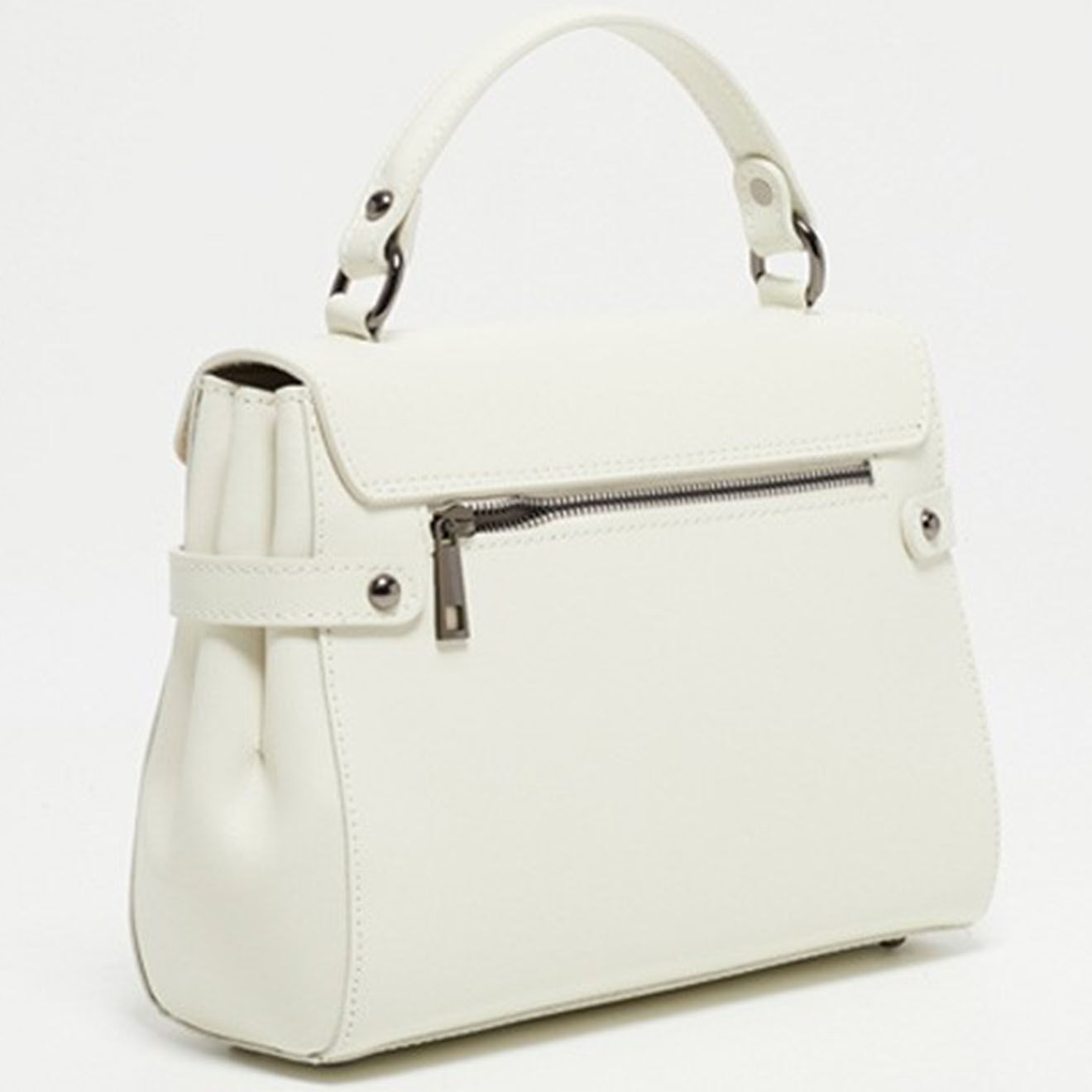 Christian Laurier Sac à Main en Cuir Swan blanc cassé - 28x20x11 cm