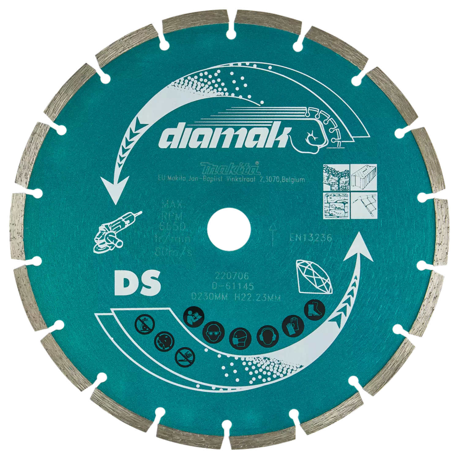 Makita P-44155 / D-61145 Diamantdoorslijpschijf - 230 x 22,23mm - beton - steen