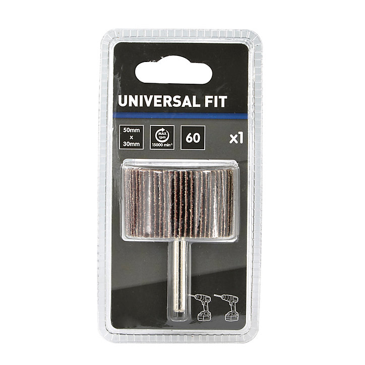Rouleau abrasif Universal pour perceuse 50 x 30 mm, Grain 60