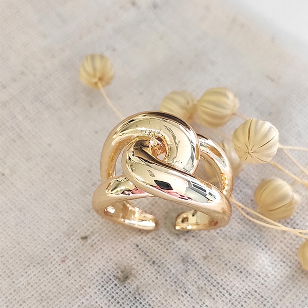 Bague ajustable - Laiton plaqué or