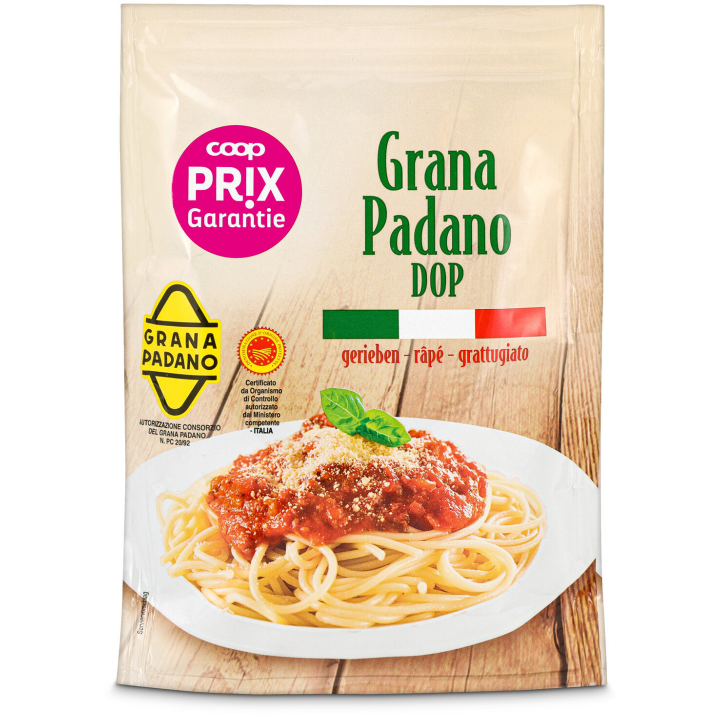 Prix Garantie Grana Padano gerieben