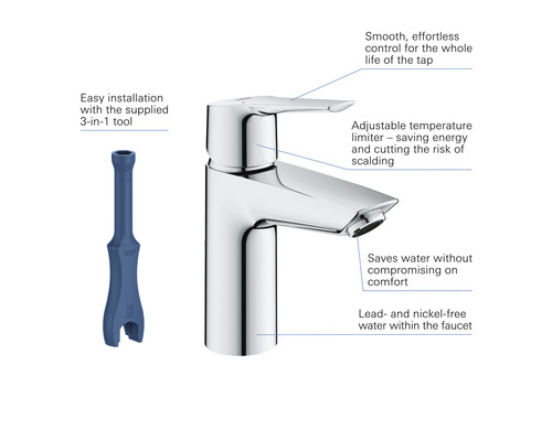 Grohe Quickfix wastafelmengkraan START 2021 chroom 32559002