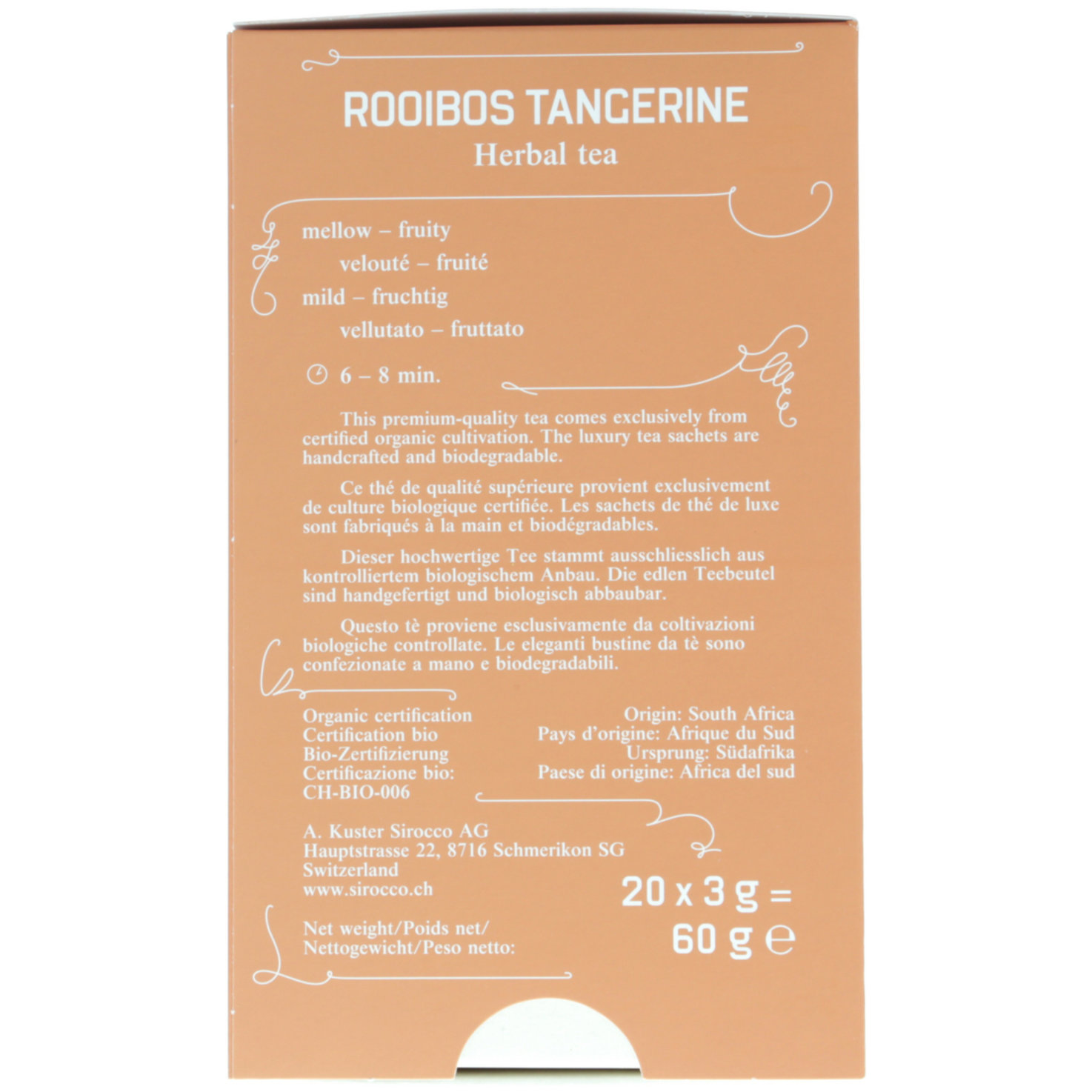Sirocco Rooibos Tangerine Tee 20 Portionen
