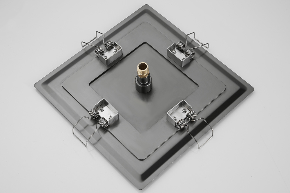 Saniclear Cube plafond inbouw douchekop 30x30cm verouderd ijzer - gunmetal