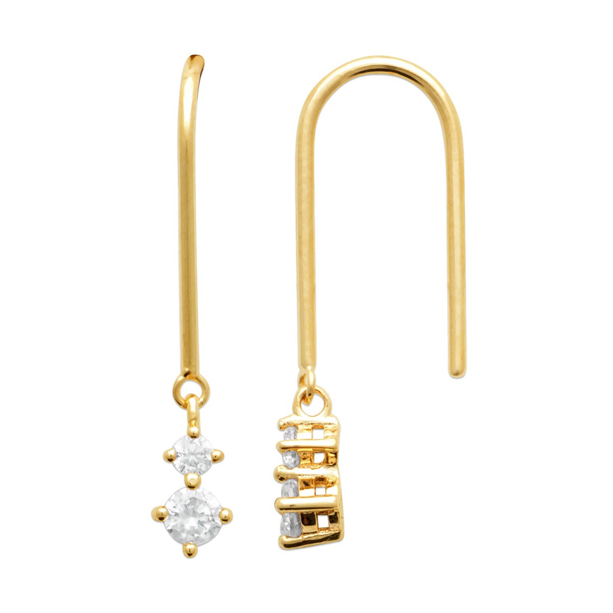 Boucles d'oreilles pendantes Brillaxis plaqué or OZ