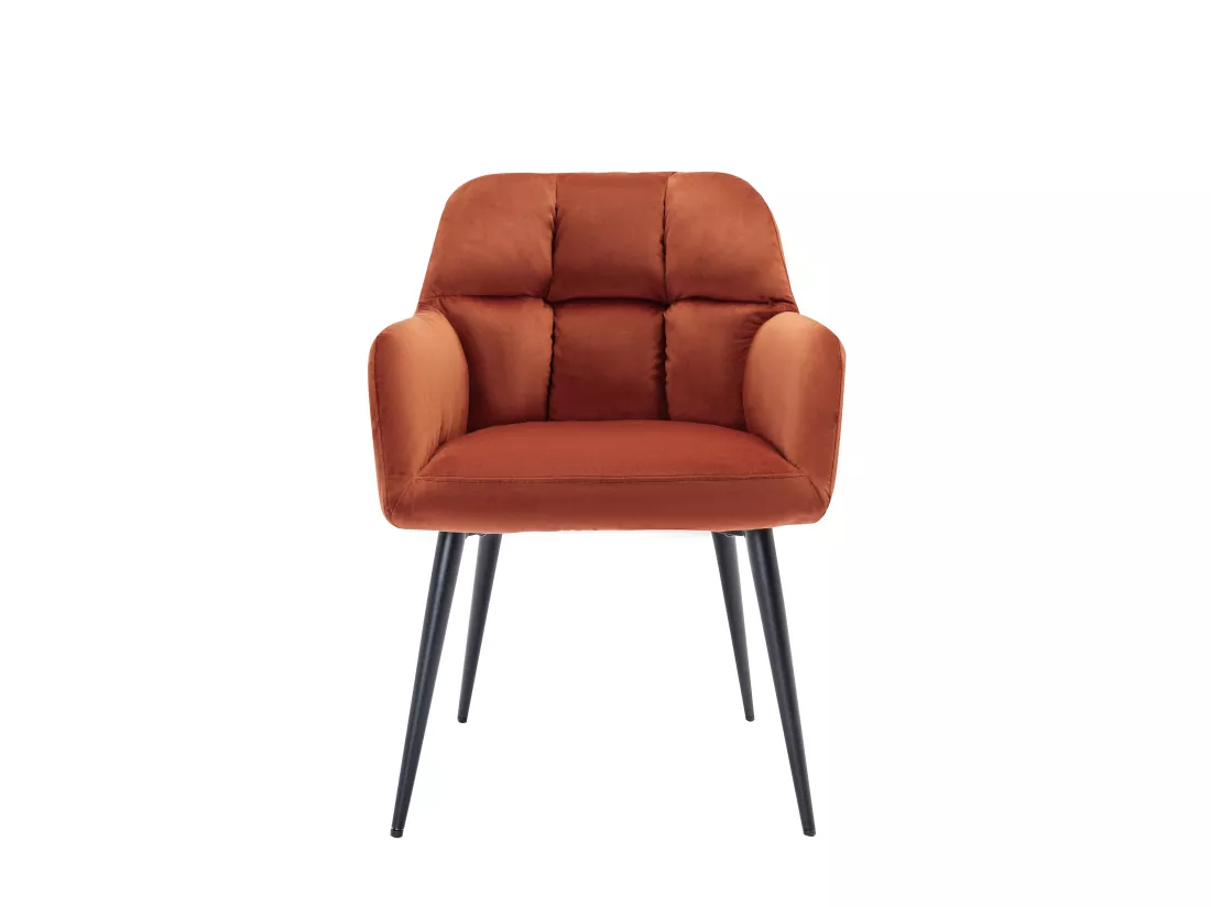 Lot de 2 chaises avec accoudoirs - Velours et métal - Terracotta - PEGA de Pascal MORABITO
