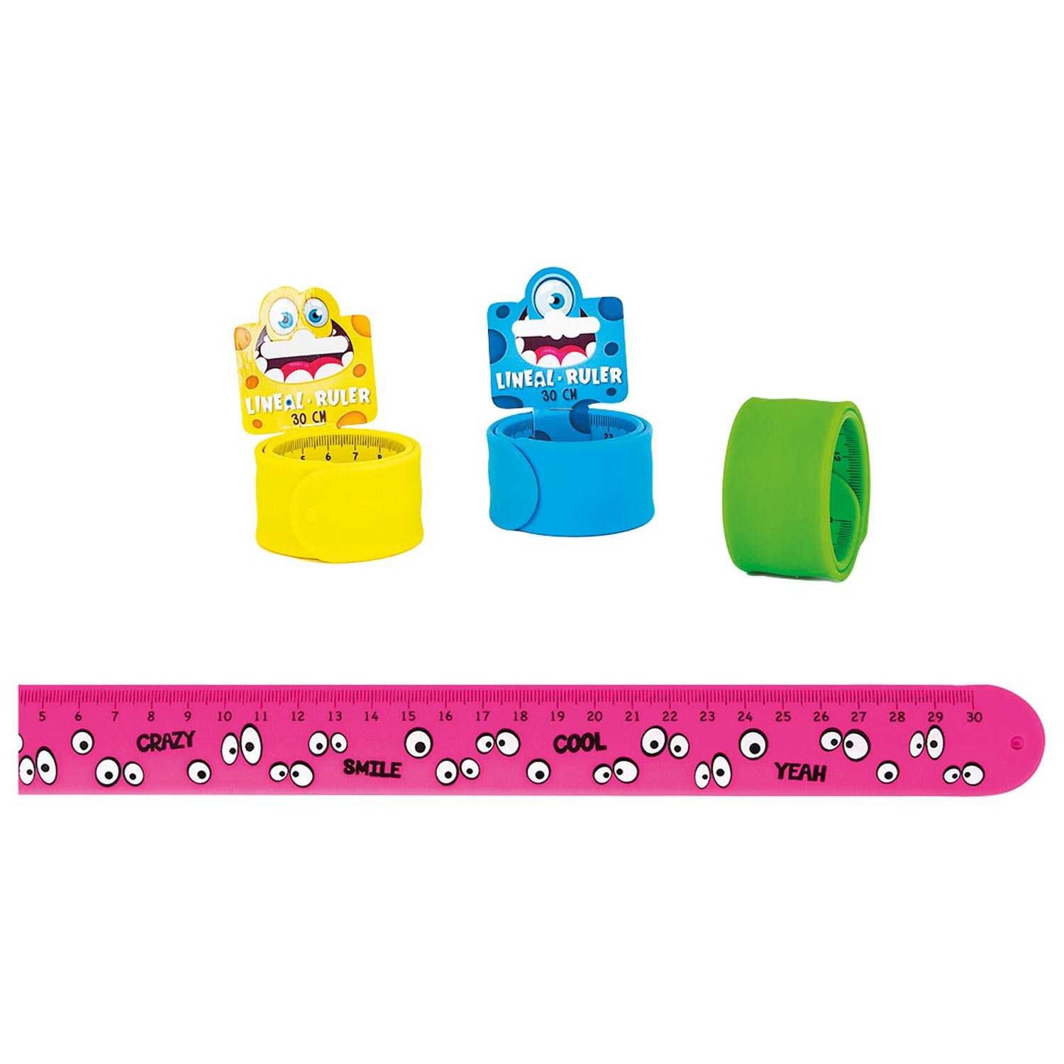 Snap-Lineal aus Kunststoff 33 cm 4fach
