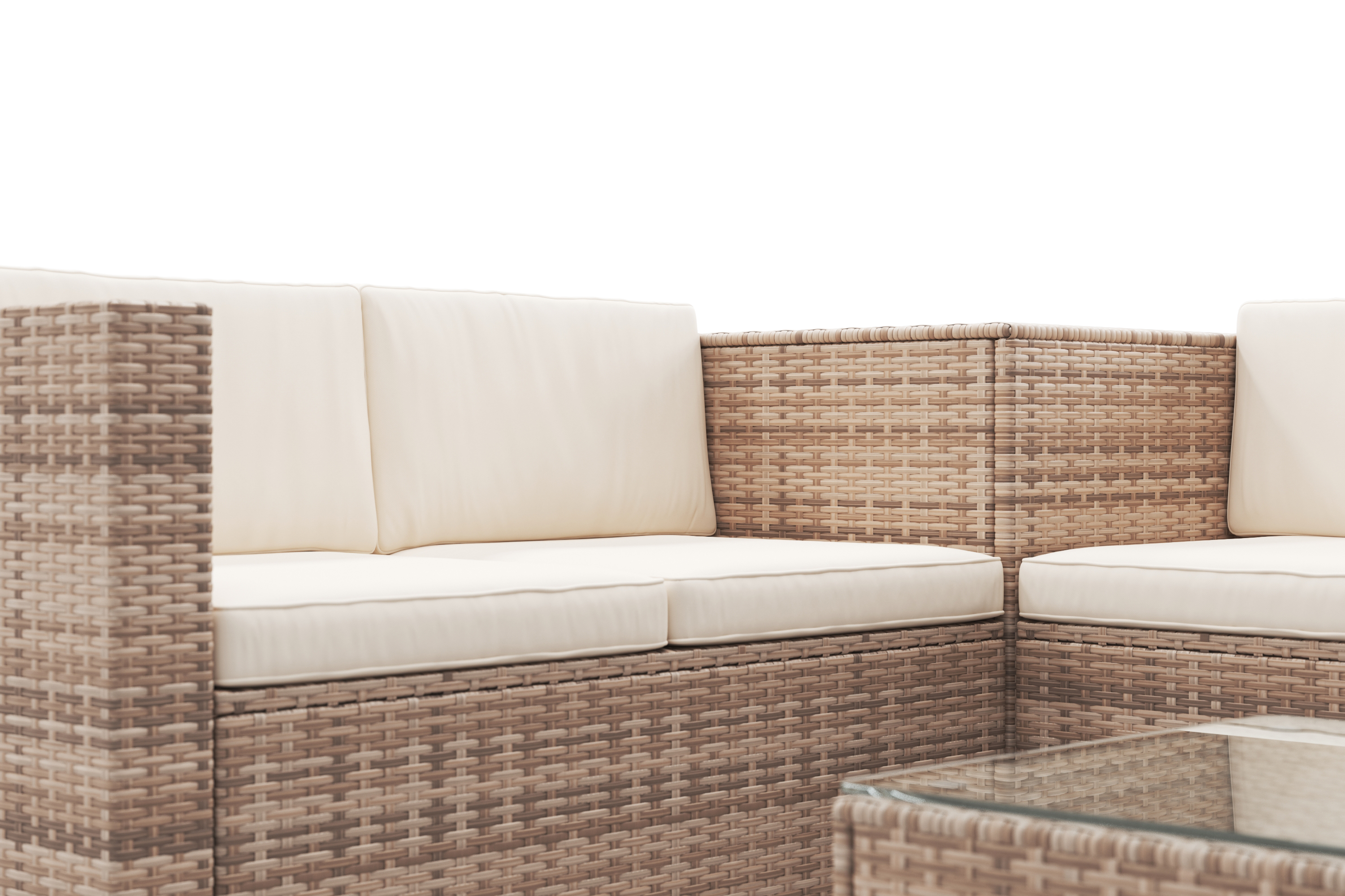 Rattanlounge SAN MARINO braun/beige