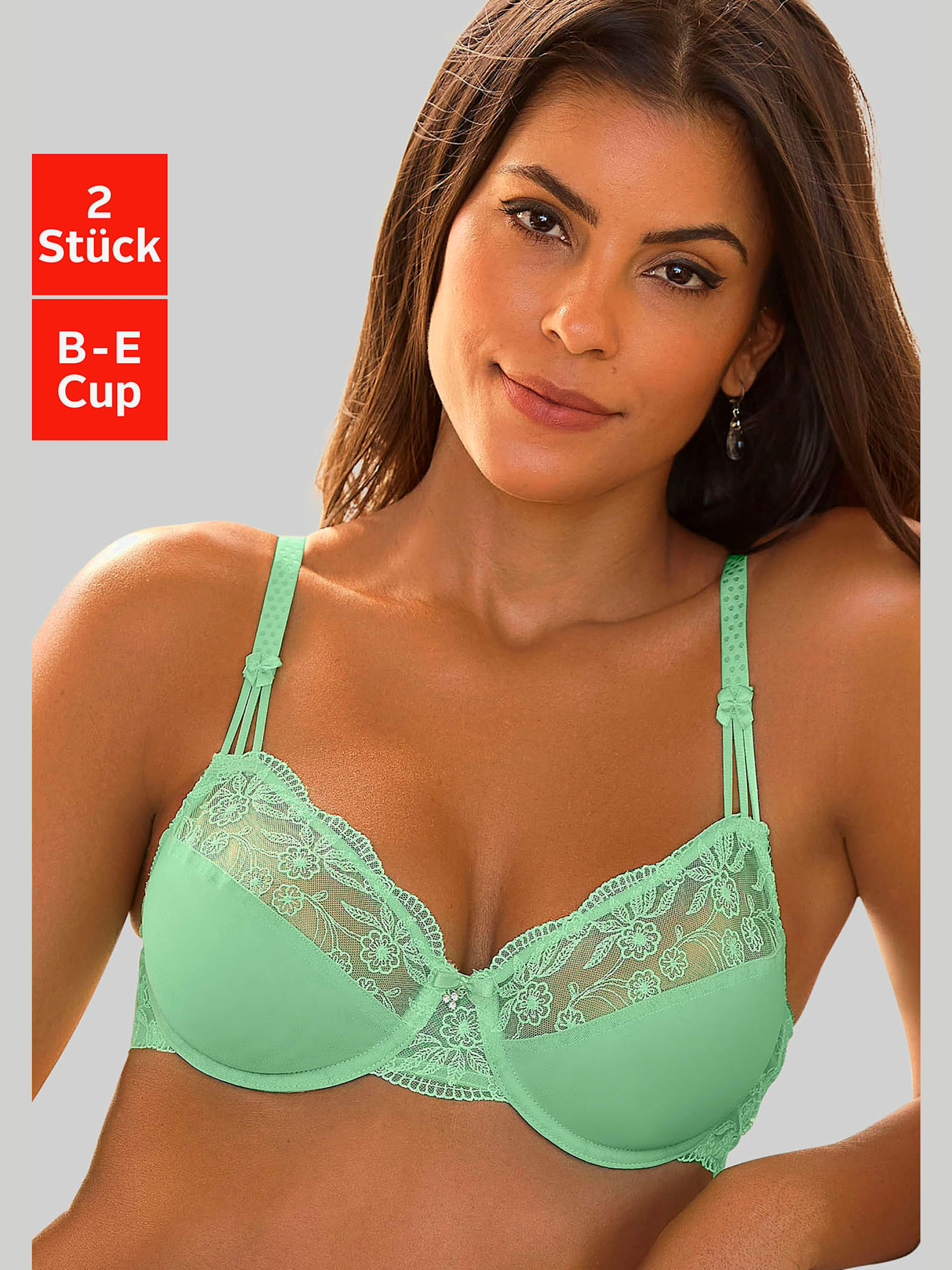 Soutien-gorge à armatures avec dentelle brodée