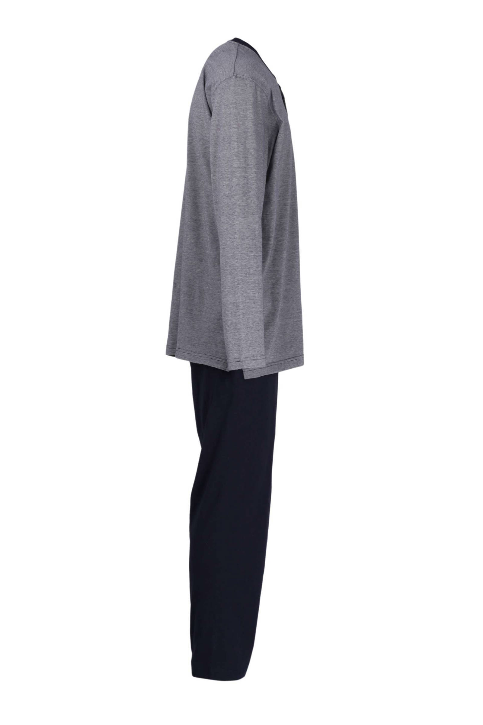 Ceceba +size pyjama grijs/donkerblauw