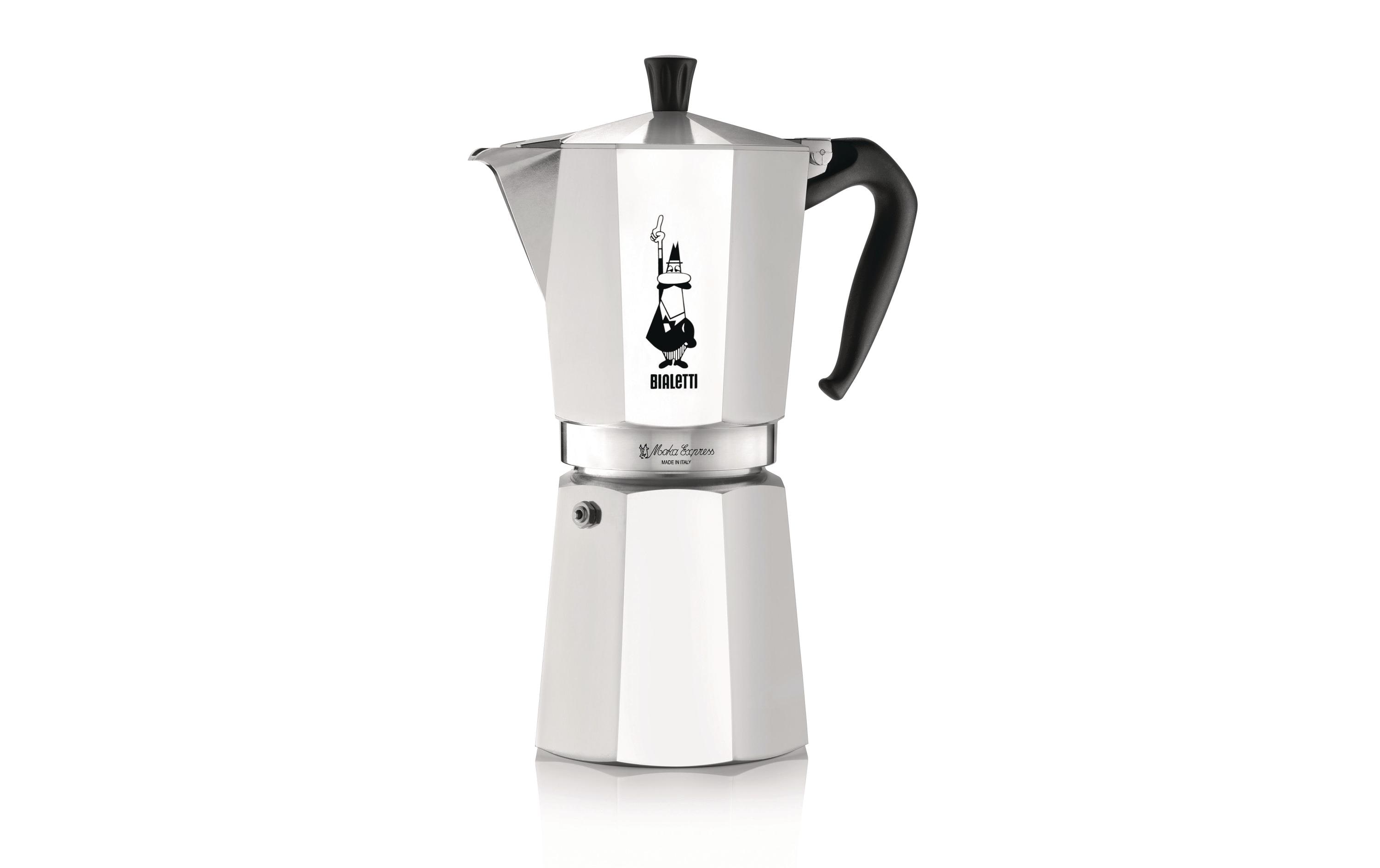 Espressokocher Moka Express 18 Tassen, SilberItalienische Espressokanne – ein Design-Klassiker