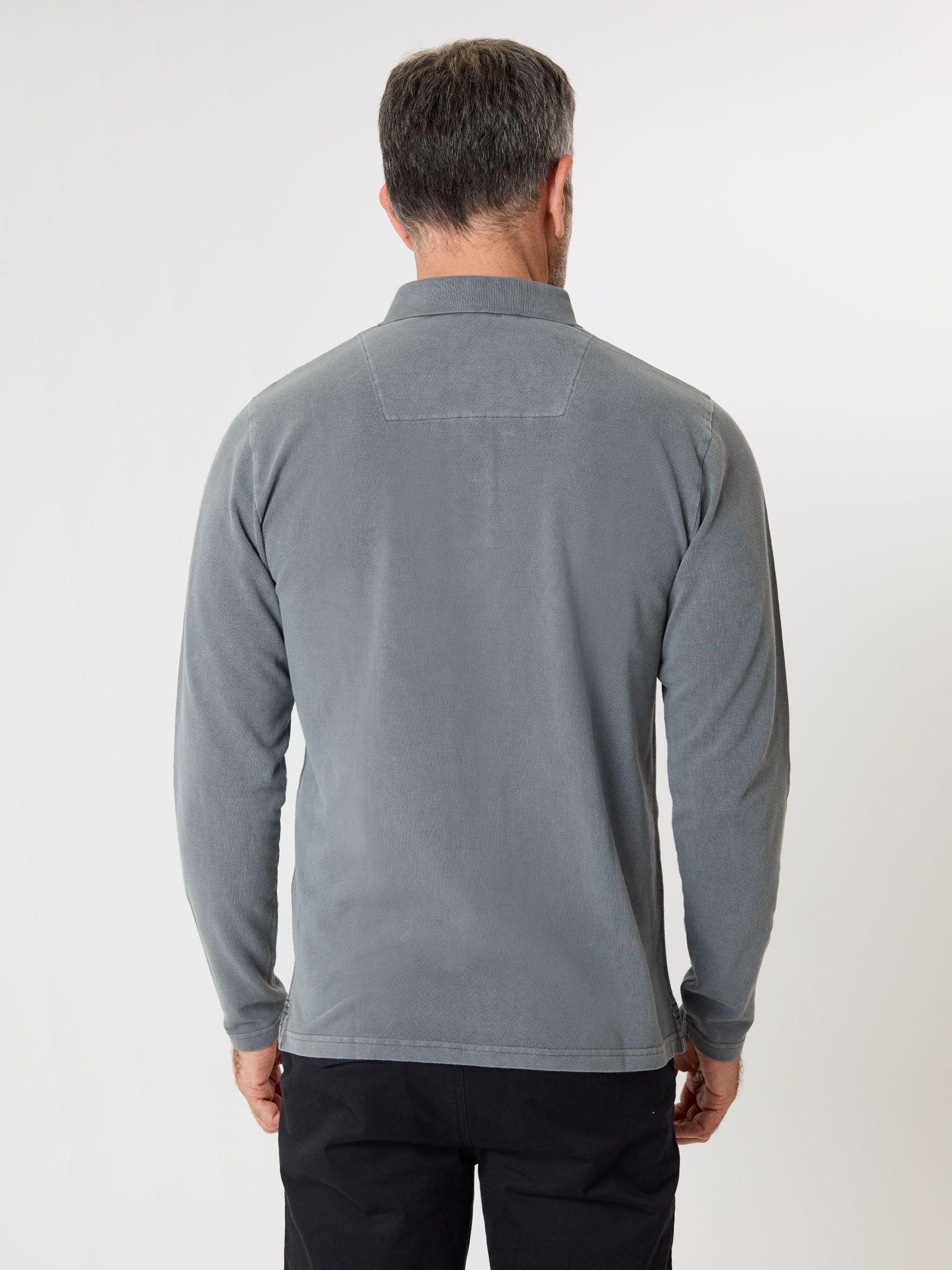 Grijs - Saltwell Long Sleeve Pique Polo Shirt